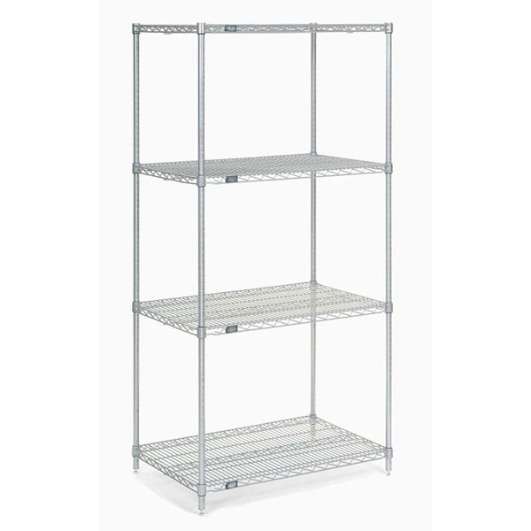 Nexel Poly-Z-Brite 5 Tier Wire Shelving Starter Unit, 30W x 18D x 74H 18307Z5 - main
